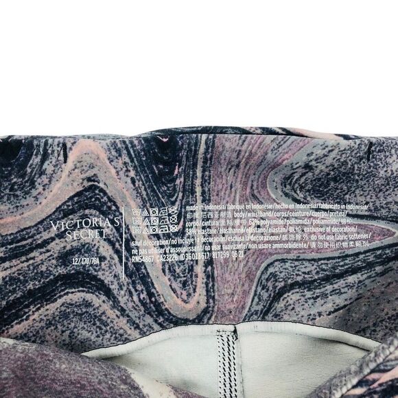 Victorias Secret Yoga Pants Leggings Size 12 Multicolor Marble Print Active Gym‎ - Picture 9 of 9